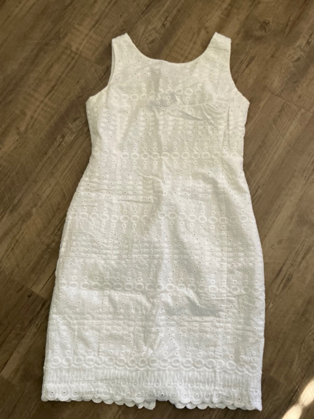 Evan-Picone white eyelet cotton sheath dres, size 8